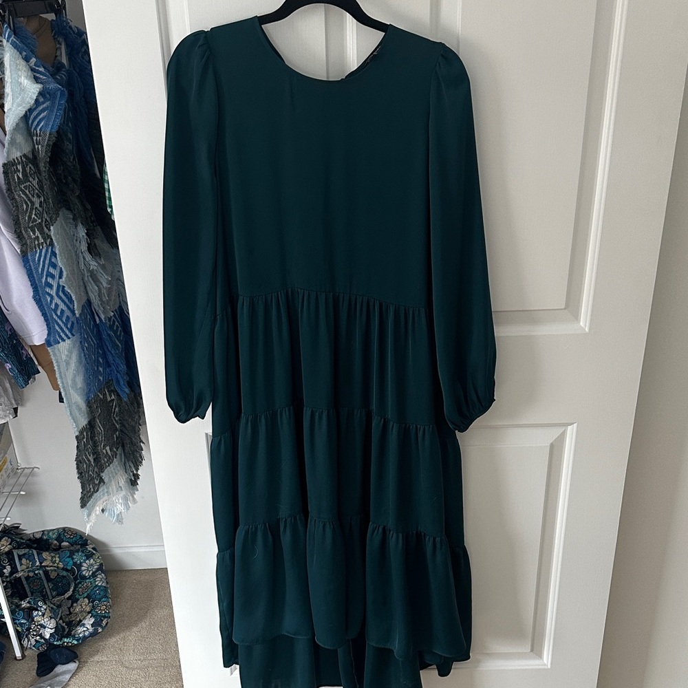 Banana Republic Dark Green Long Sleeve Dress